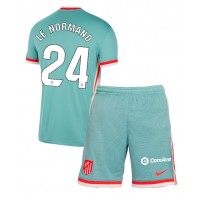 Camisa de time de futebol Atletico Madrid Robin Le Normand #24 Replicas 2º Equipamento Infantil 2024-25 Manga Curta (+ Calças curtas)